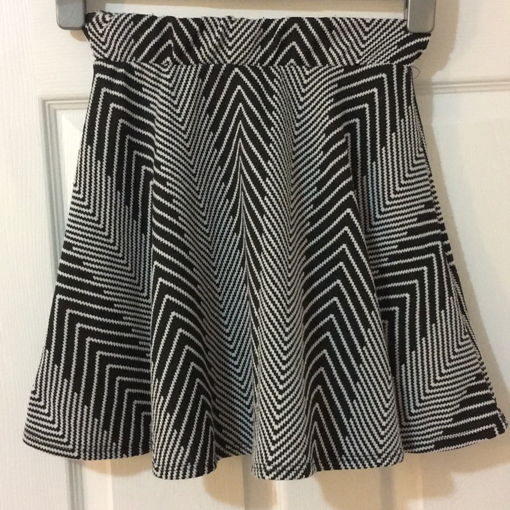 Black and white skater skirt.